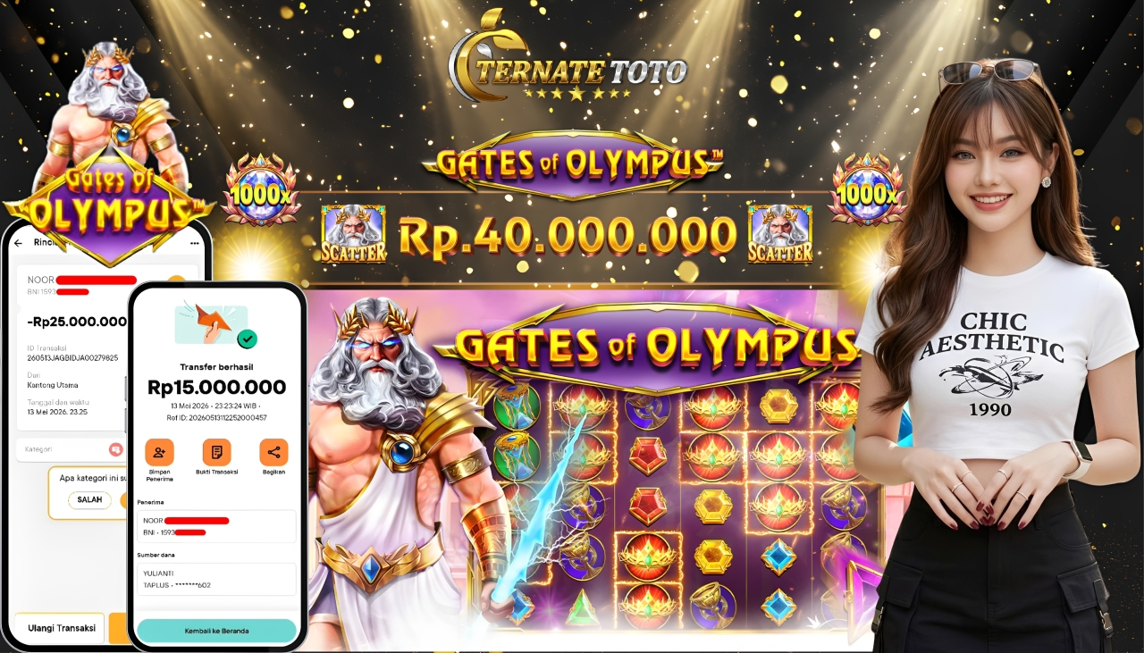TERNATETOTO - JACKPOT GATES OF OLYMPUS Rp. 40,000,000,-